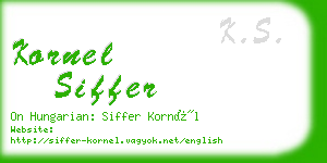 kornel siffer business card